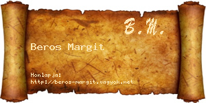 Beros Margit névjegykártya